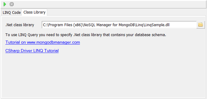 Select LinqSample.dll class library on Class Library tab